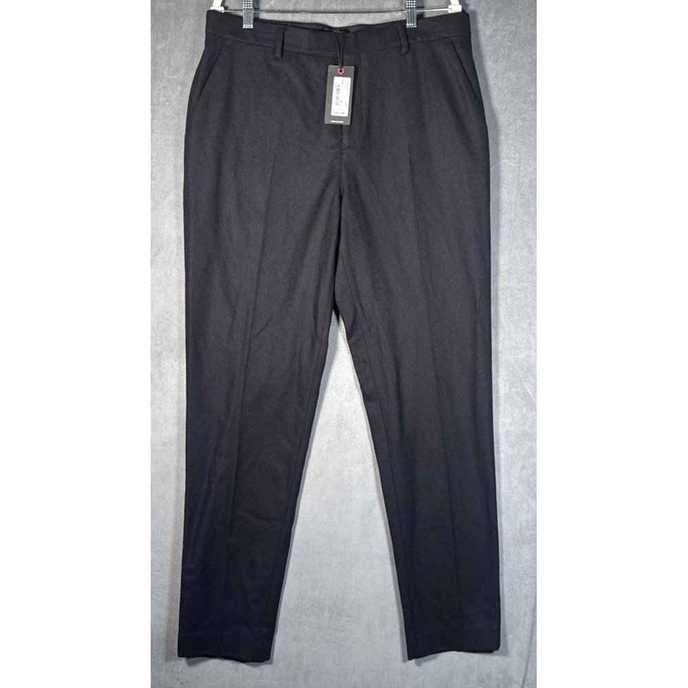 TED BAKER Mens Slim Fit Badsey Virgin Wool Blend Trousers Navy Blue 34 Long NWT